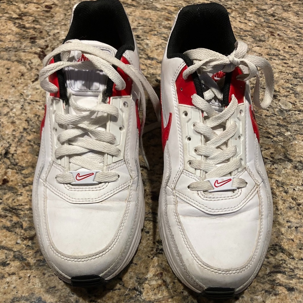 Nike Air Max 3 Men's Tennis Shoes Size 9 White with Black and Red Trim